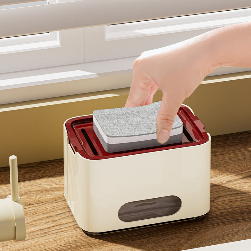 주방 액세서리 정리 스폰지 4 in 1 폼 접시 비누 디스펜서