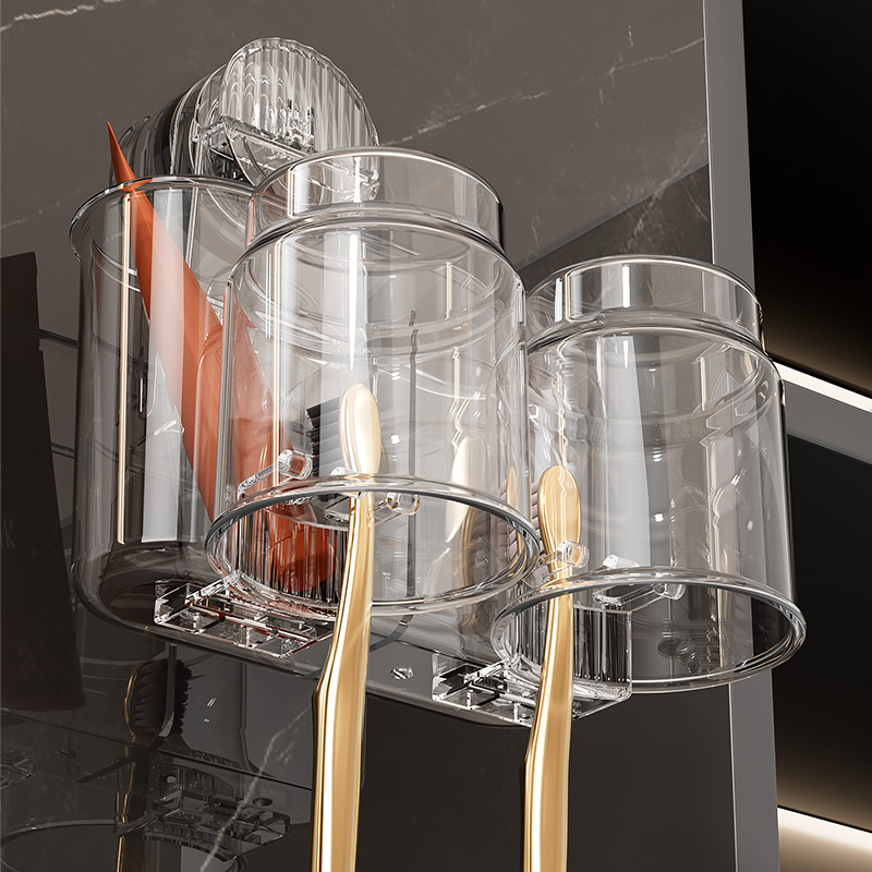 진공 흡입 각도 욕실 도매 아크릴 욕실 스토리지 흡입 컵 칫솔 스토리지 랙 벽 랙