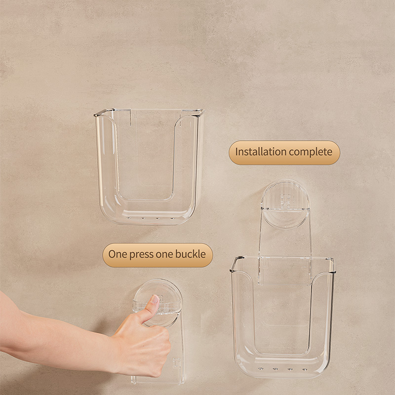 얼굴 조직과 조직을 보관하는 데 사용되는 아크릴로 만든 흡입 컵 벽 장착형 티슈 상자